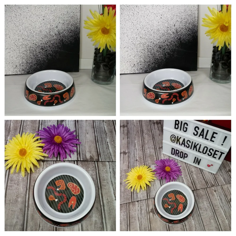 🔥4/$20 Dog Bowl NEW Meat Design Grill Food